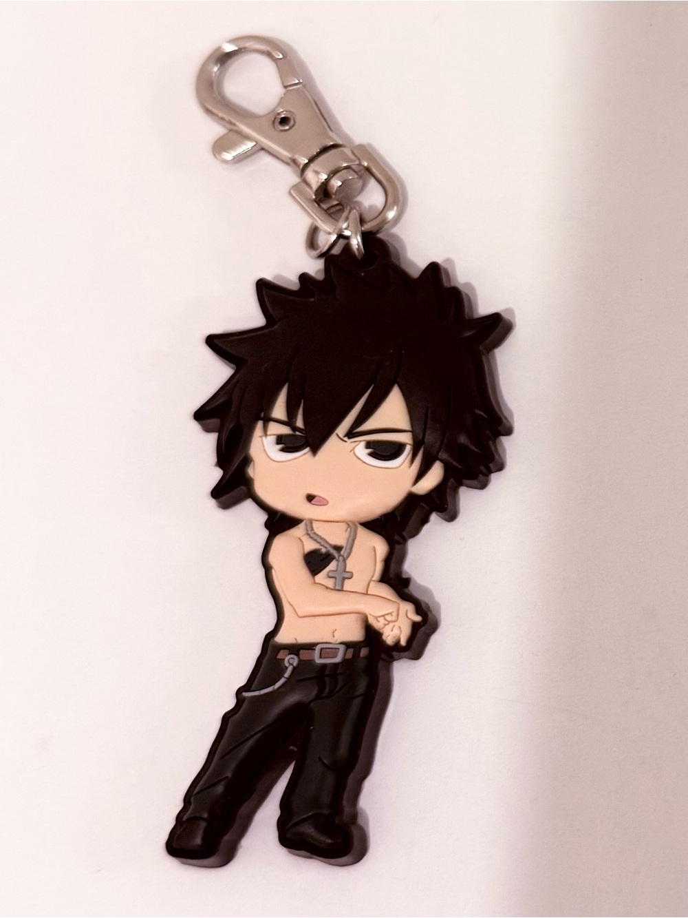 Anime official collectible gray fullbuster fairy tail rubber keychain